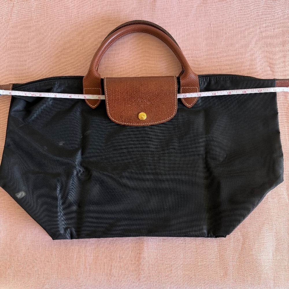Longchamp Le Pliage Pre-2013 Made in France Original Med Handheld bag, Black - Picture 8 of 12